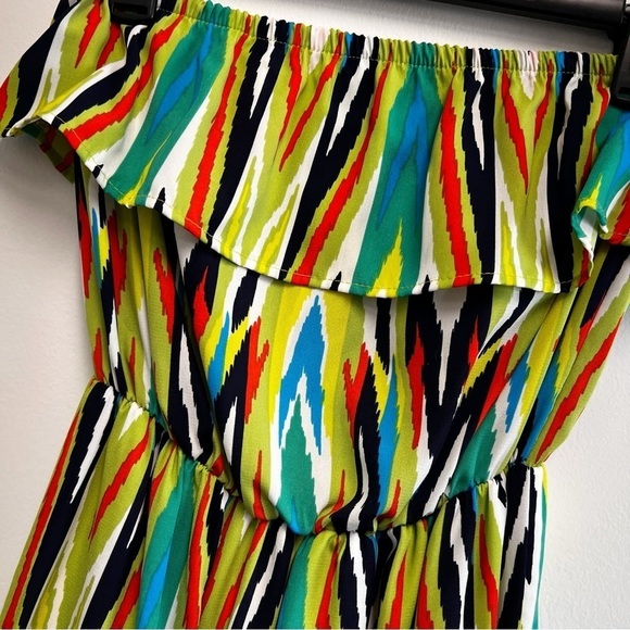 NEWBURY KUSTOM Vibrant Color Halter Maxi Dress. Elastic waist. - Picture 2 of 8